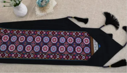 Bohemian Style Handmade Cross-Stitch Table Runner