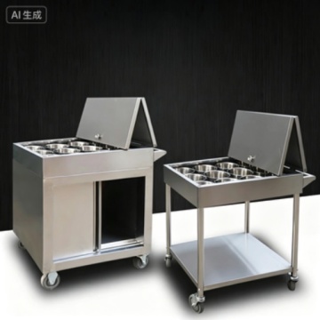 Mobile Food Cart with Adjustable Shelves for Kitchen Use