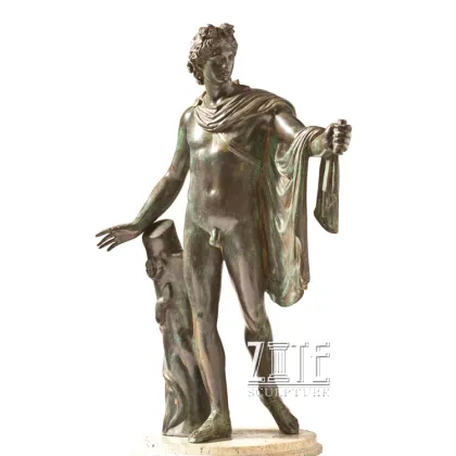 Outdoor garden life size metal figure bronze apollo statue