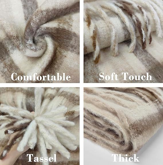 Vintage Scarfs for Women Warm Shawls and Wraps for Evening Dresses Soft Poncho Coat Thick Cashmere Wrap Cozy 2025