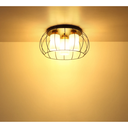 Matte Black Oak Glass Cylinder Lamp