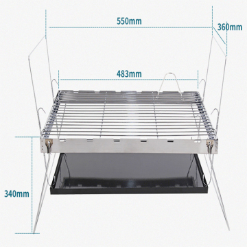 Grill rôti non à bâton avec rôti à la cuisson à pâtisserie chromée Spit Roaster pour le barbecue de camp en plein air