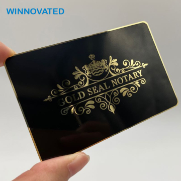 Holographic Metal Business Cards - 0.8mm Black Gold Custom Marking