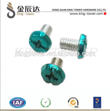 hex pozi green color painted head machine electric screws