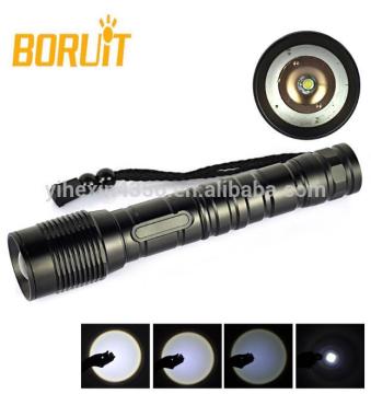Boruit High Power Zoom Rechargeable Tactical CREE T6 LED Flashlight
