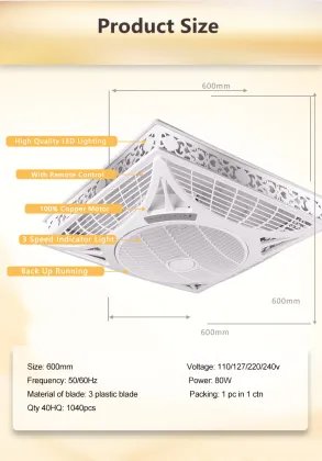 Super asia 60x60 false ceiling box fan without led lights remote control