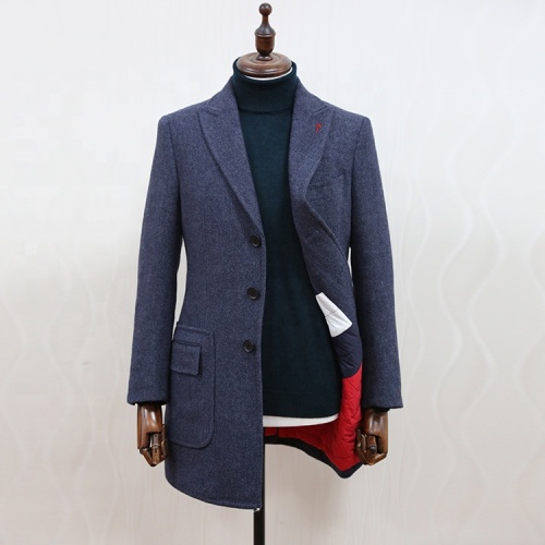 Grey Tweed Long Coat with Belt Fashion Style