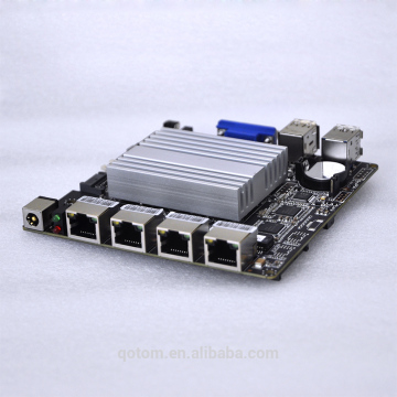 4 LAN Nano-ITX Mini Pc Board With Intel J1900, Quad Core , VGA, 4 USB 10W DC 12V Fanless Support Win 7 Win 10 Linux Pfsense