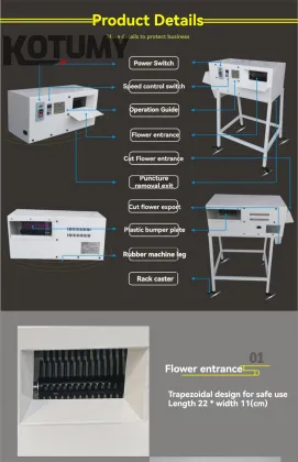 Speed Adjustable Desktop Electric Rose Stem Cutter and Leaf Thorne Remover Machine for Flower Shops