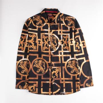 Long Sleeve Vintage Style Digital Print Shirts