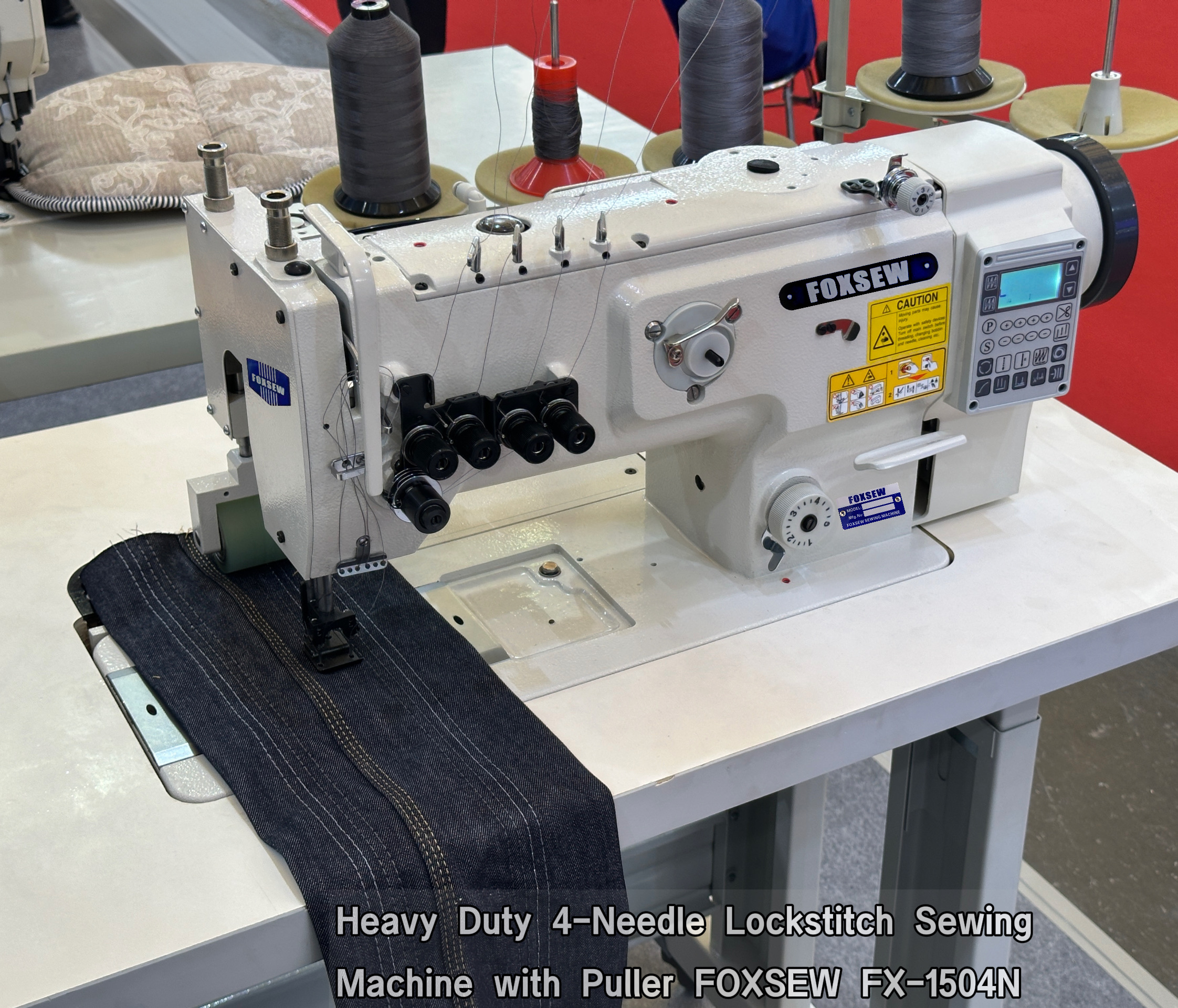 Heavy Duty 4-Needle Lockstitch Sewing Machine with Puller FOXSEW FX-1504N -7