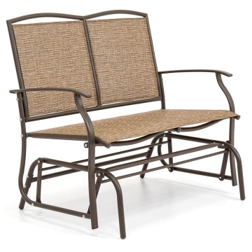Modern Outdoor 2 Person Glider Bench Double Chair - Patio Porch Swing Designs with Rocker Feature
