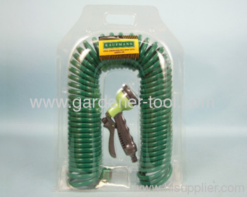 15m Garden Recoil Water Hose With Plastic Hose Nozzle 