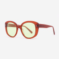 Retro Round Acetate Female Sunglasses