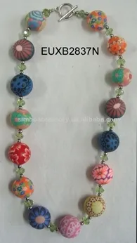 2015 new product/clay beads necklace /fimo beads necklace / polymer clay beads necklace /bracelet polymer clay beads/jewelry set