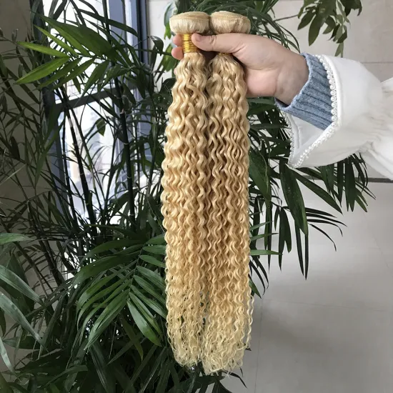 High quality light 613 color raw virgin blonde curly hair