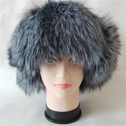 Winter Hat Fur Hat Russian Men Hunting Hat Real Silver Fox Fur Hats