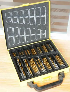 100 PCS kraft welle drill set(Twist Drill Bits With Titanium Coated/MASONRY DRILL BITS WITH CHROMIUM PLATED)