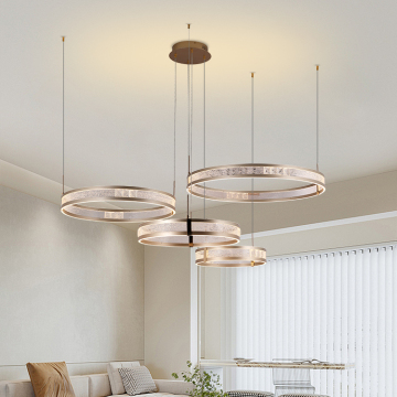 Gold Luxury Modern LED Chandelier: Simple Hanging Living Room Decorative Ceiling Pendant Lights