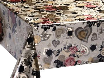 Double Face Emboss printed Gold Silver Tablecloth Quotes