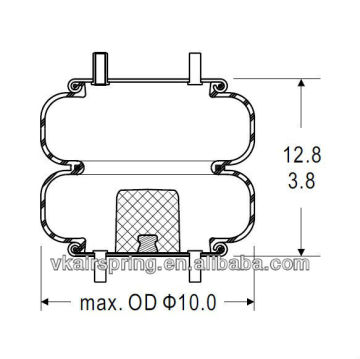 Double convoluted air spring/Air suspension W01-358-6960/Car part For RIDEWELL