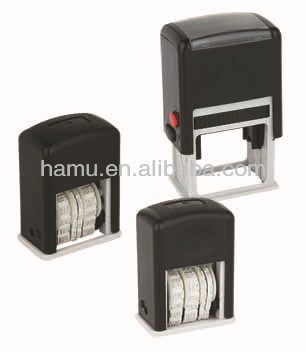 Oblong Plastic Office Self-inking Roller Clear Rubber Date Stamp