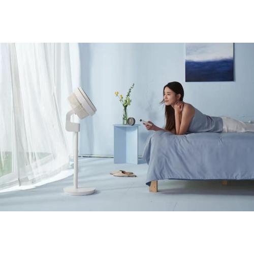 Double Blade Pedestal Fan White with Remote Control