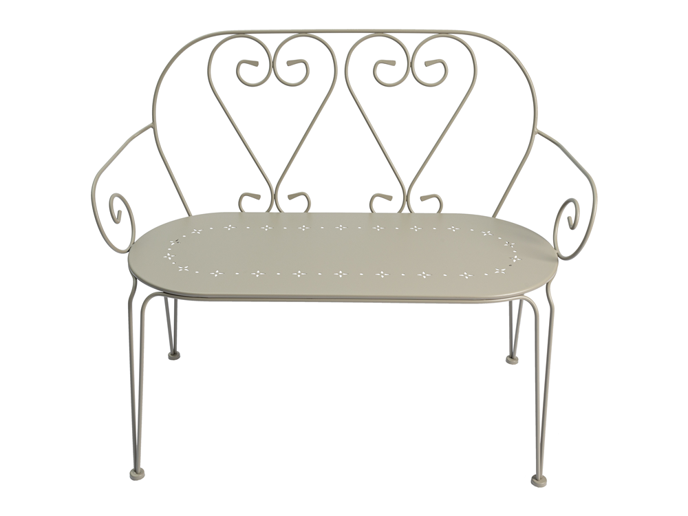 Garden Metal Heart Bench