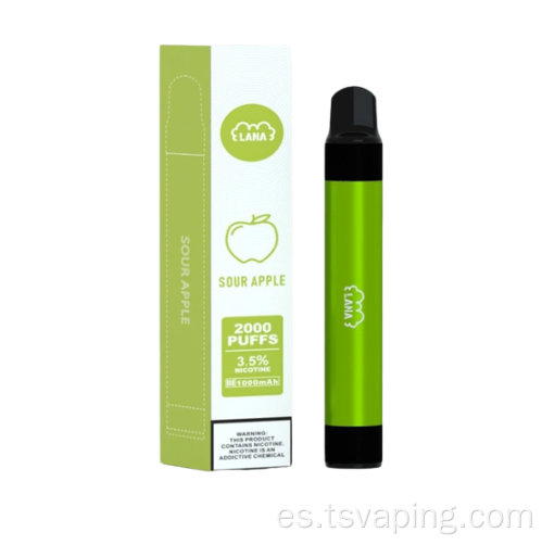 Lana vape pluma original desechable vape 2000 bocanado