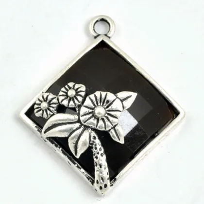 Pendant, Fashion Flower Antique Silver Pendant, Pendant Jewelry Findings Metal p5830