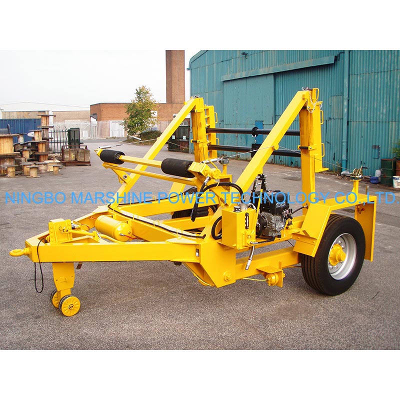 Single Axle 2 Line Air Hydraulic Cable Drum Trailer