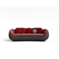 Sofá de asiento micro de 3 plazas negro y rojo