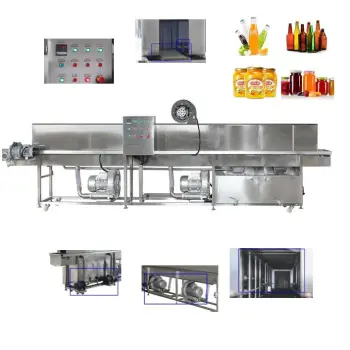 Continuous Bottle Washing, Sterilization, Drying Machine and Automatic Washer Cleaner Dryer Tunnel for Bottles, Jars & Cans