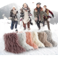 Τα παιδιά ζεστά faux γούνα μπότες χιονιού