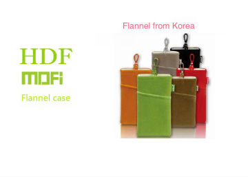 Orange / Green Mofi Customized Flannel Pouch Comfortable Touch