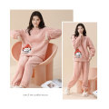 women's autumn and winter pajamas flannel thickened fleece