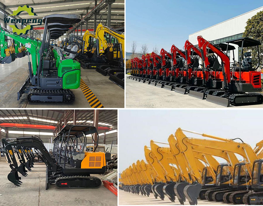 Various types of crawler hydraulic excavators