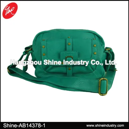 Green PU Rivets Waist Bag/Studded Pockets Waist Bag/Fashion Large Money Waist Bag