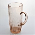 Pink Bubbles Recycled Glass Water Handle Pitcher Jug