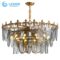 Lustre moderne LEDER en verre gris