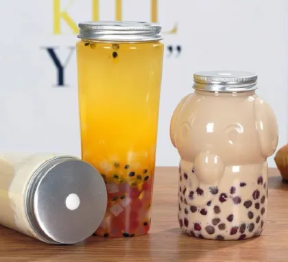 500ml PET Transparent Elephant Milk Tea Bottle with Screw Cap