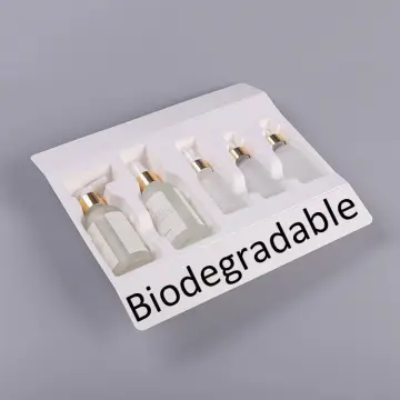 Molded sugarcane pulp skincare packaging tray box insert