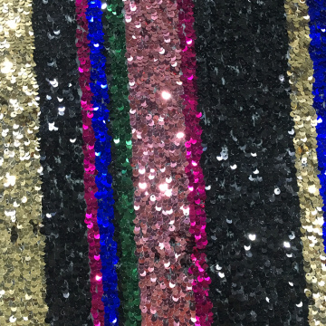 Regular Bright Sequin Embroidery On Poly Mesh Fabric