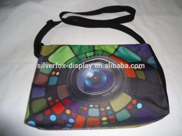 300D canvas fabric two sided artwork printing messenger shoulder bags