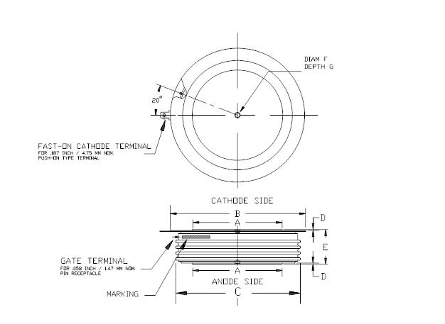 High power thyristor for phase control applications 1600V