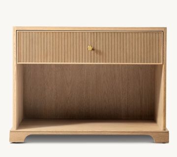 Table nause en bois de chêne massif en randon moderne avec tiroir