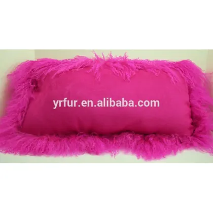 YR906 Cheap Wholesale Fur Pillows/Tibet Sheep Fur Pillows