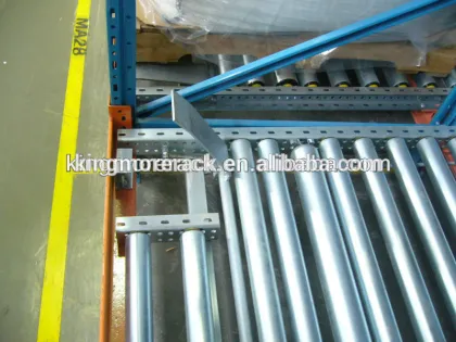 Interroll gravity pallet rack