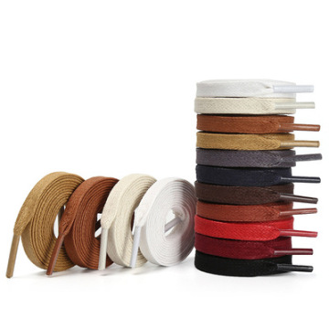 Waterproof Waxed Flat Leather Shoelaces for Unisex Boots and Sports Shoes