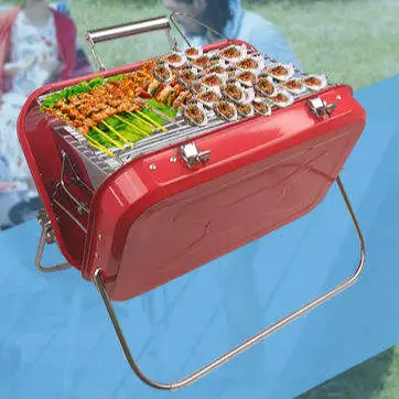 Wholesales Outdoor Custom Portable Bbq Gas Grills Camping Suitcase Charcoal Bbq Grill Suitcase Barbecue Grill